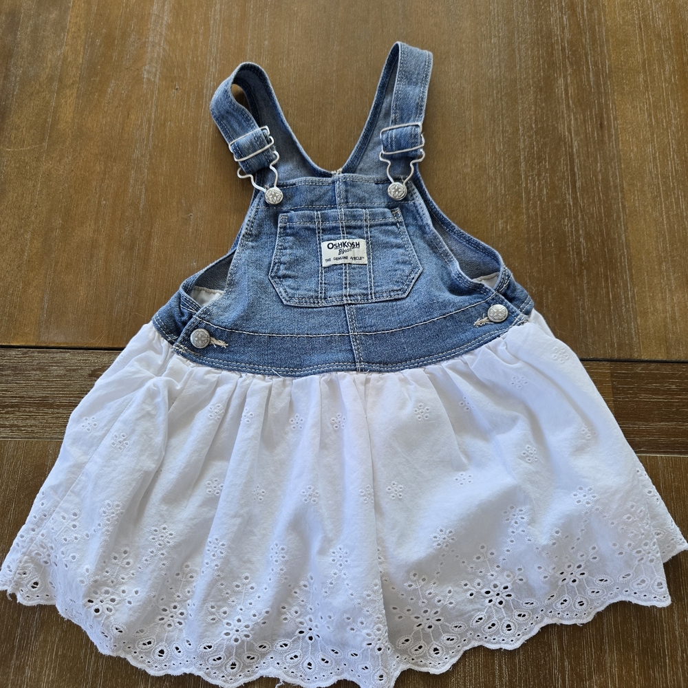 OshKosh B'gosh Denim and White Eyelet Skirtall